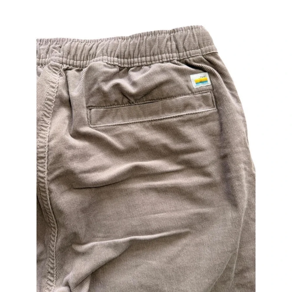 Vuori Men's Corduroy‎ Drawstring Pants Small Taupe Elastic Waist